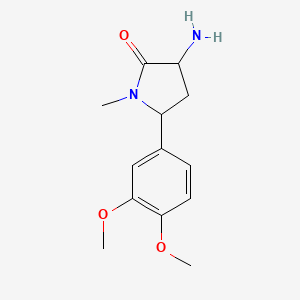 molecular formula C13H18N2O3 B14877905 3-Amino-5-(3,4-dimethoxyphenyl)-1-methylpyrrolidin-2-one 