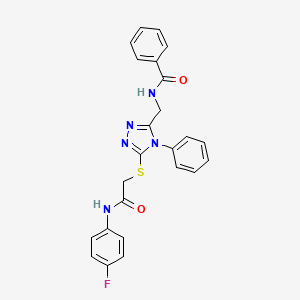 N-{[5-({2-[(4-fluorophenyl)amino]-2-oxoethyl}sulfanyl)-4-phenyl-4H-1,2,4-triazol-3-yl]methyl}benzamide