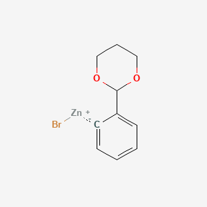 molecular formula C10H11BrO2Zn B14877937 2-(1,3-Dioxan-2-yl)phenylZinc bromide 