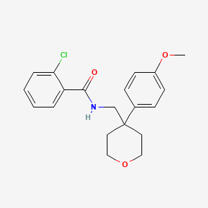 2-chloro-N-((4-(4-methoxyphenyl)tetrahydro-2H-pyran-4-yl)methyl)benzamide