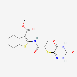 Methyl 2-(2-((3,5-dioxo-2,3,4,5-tetrahydro-1,2,4-triazin-6-yl)thio)propanamido)-4,5,6,7-tetrahydrobenzo[b]thiophene-3-carboxylate