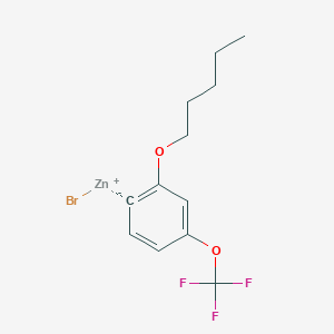 molecular formula C12H14BrF3O2Zn B14878045 (2-n-Pentyloxy-4-(trifluoromethoxy)phenyl)Zinc bromide 