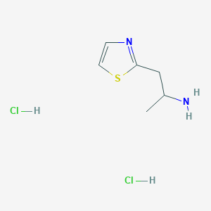 molecular formula C6H12Cl2N2S B1487813 [1-甲基-2-(1,3-噻唑-2-基)乙基]胺二盐酸盐 CAS No. 92932-32-6