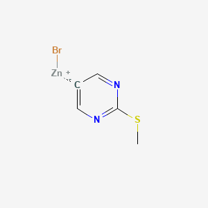 molecular formula C5H5BrN2SZn B14878189 (2-(Methylthio)pyrimidin-5-yl)Zinc bromide 