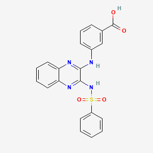 3-({3-[(Phenylsulfonyl)amino]quinoxalin-2-yl}amino)benzoic acid