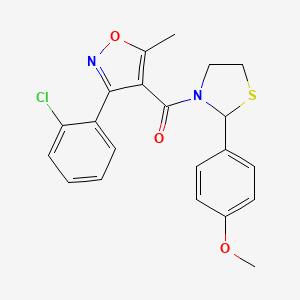 (3-(2-Chlorophenyl)-5-methylisoxazol-4-yl)(2-(4-methoxyphenyl)thiazolidin-3-yl)methanone