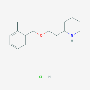 molecular formula C15H24ClNO B1487830 2-{2-[(2-Methylbenzyl)oxy]ethyl}piperidine hydrochloride CAS No. 1219972-04-9