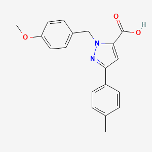 molecular formula C19H18N2O3 B14878329 1-(4-Methoxybenzyl)-3-p-tolyl-1H-pyrazole-5-carboxylic acid 