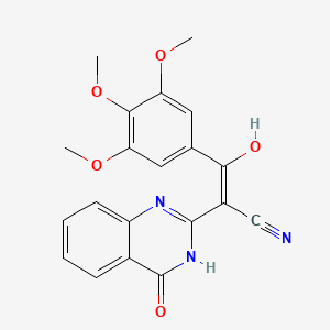 (E)-3-oxo-2-(4-oxo-3,4-dihydroquinazolin-2(1H)-ylidene)-3-(3,4,5-trimethoxyphenyl)propanenitrile