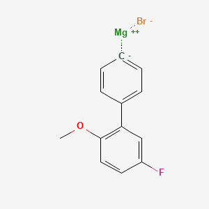 molecular formula C13H10BrFMgO B14878333 magnesium;4-fluoro-1-methoxy-2-phenylbenzene;bromide 