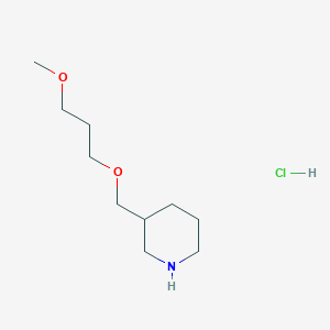 molecular formula C10H22ClNO2 B1487834 3-[(3-Methoxypropoxy)methyl]piperidine hydrochloride CAS No. 1220037-13-7