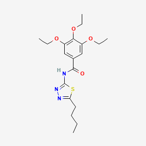 molecular formula C19H27N3O4S B14878352 N-(5-butyl-1,3,4-thiadiazol-2-yl)-3,4,5-triethoxybenzamide 