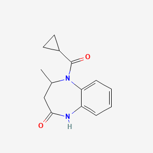 molecular formula C14H16N2O2 B14878356 5-(cyclopropanecarbonyl)-4-methyl-3,4-dihydro-1H-1,5-benzodiazepin-2-one 