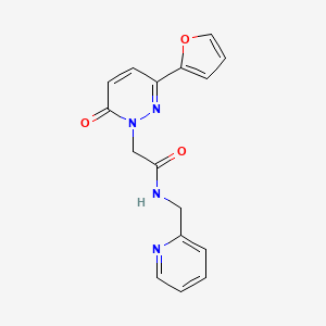 molecular formula C16H14N4O3 B14878390 2-(3-(furan-2-yl)-6-oxopyridazin-1(6H)-yl)-N-(pyridin-2-ylmethyl)acetamide 