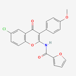 molecular formula C21H14ClNO5 B14878412 N-(6-chloro-3-(4-methoxyphenyl)-4-oxo-4H-chromen-2-yl)furan-2-carboxamide 