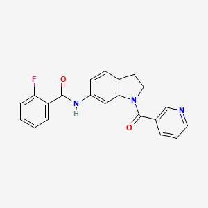 2-fluoro-N-(1-nicotinoylindolin-6-yl)benzamide