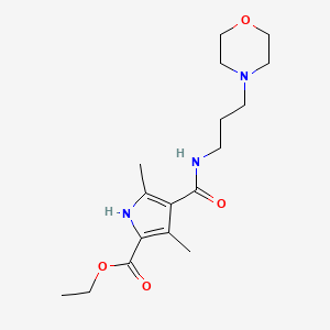 ethyl 3,5-dimethyl-4-((3-morpholinopropyl)carbamoyl)-1H-pyrrole-2-carboxylate