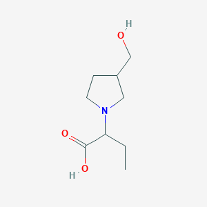 molecular formula C9H17NO3 B1487847 2-[3-(Hydroxymethyl)pyrrolidin-1-yl]butanoic acid CAS No. 1343179-42-9