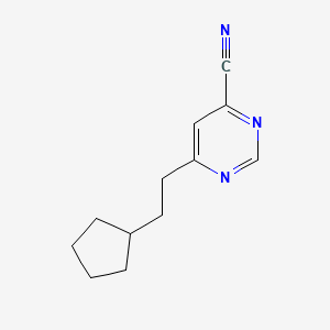 6-(2-Cyclopentylethyl)pyrimidine-4-carbonitrile