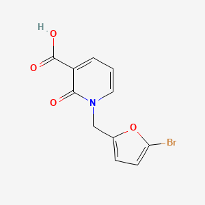 molecular formula C11H8BrNO4 B1487849 1-((5-Bromofuran-2-yl)methyl)-2-oxo-1,2-dihydropyridine-3-carboxylic acid CAS No. 1410167-24-6