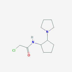 molecular formula C11H19ClN2O B14878552 2-chloro-N-(2-(pyrrolidin-1-yl)cyclopentyl)acetamide 