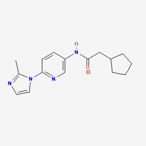 molecular formula C16H20N4O B14878561 2-cyclopentyl-N-(6-(2-methyl-1H-imidazol-1-yl)pyridin-3-yl)acetamide 