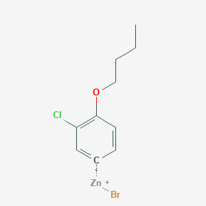 molecular formula C10H12BrClOZn B14878562 (4-n-Butyloxy-3-chlorophenyl)Zinc bromide 