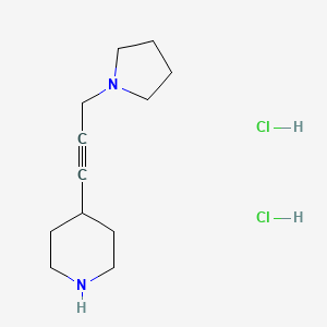 4-(3-(Pyrrolidin-1-yl)prop-1-yn-1-yl)piperidine dihydrochloride