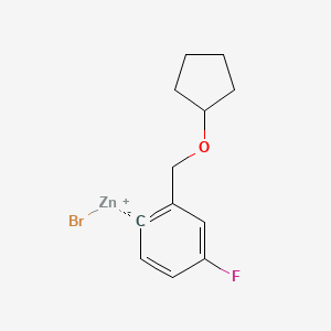 2-[(Cyclopentyloxy)methyl]-4-fluorophenylZinc bromide