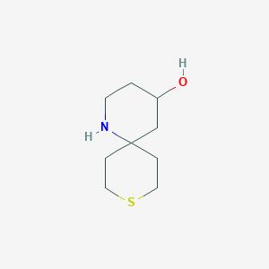 molecular formula C9H17NOS B14878586 9-Thia-1-azaspiro[5.5]undecan-4-ol 