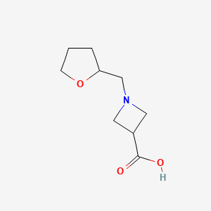 molecular formula C9H15NO3 B1487860 1-[(Oxolan-2-yl)methyl]azetidine-3-carboxylic acid CAS No. 1340453-03-3