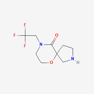 molecular formula C9H13F3N2O2 B14878605 9-(2,2,2-Trifluoroethyl)-6-oxa-2,9-diazaspiro[4.5]decan-10-one 