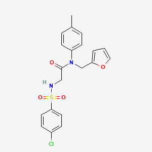 2-(4-chlorophenylsulfonamido)-N-(furan-2-ylmethyl)-N-(p-tolyl)acetamide