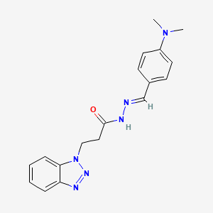 molecular formula C18H20N6O B14878640 3-(1H-benzotriazol-1-yl)-N'-{(E)-[4-(dimethylamino)phenyl]methylidene}propanehydrazide 