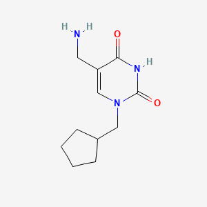 molecular formula C11H17N3O2 B14878662 5-(aminomethyl)-1-(cyclopentylmethyl)pyrimidine-2,4(1H,3H)-dione 