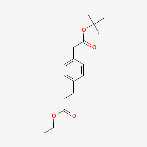 molecular formula C17H24O4 B14878708 Ethyl 3-(4-(2-(tert-butoxy)-2-oxoethyl)phenyl)propanoate 