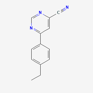 molecular formula C13H11N3 B14878721 6-(4-Ethylphenyl)pyrimidine-4-carbonitrile 