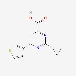 2-Cyclopropyl-6-(thiophen-3-yl)pyrimidine-4-carboxylic acid