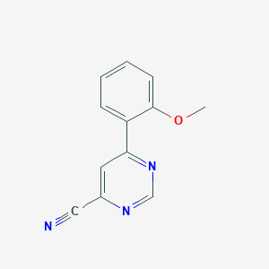 molecular formula C12H9N3O B14878729 6-(2-Methoxyphenyl)pyrimidine-4-carbonitrile 