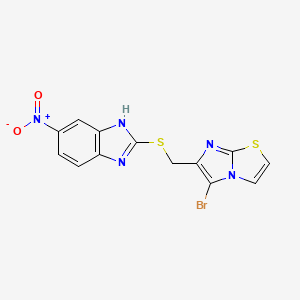 2-{[(5-bromoimidazo[2,1-b][1,3]thiazol-6-yl)methyl]sulfanyl}-5-nitro-1H-benzimidazole