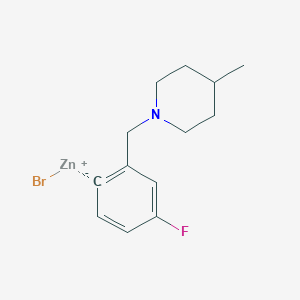 4-Fluoro-2-[(4-methyl-1-piperidino)methyl]phenylZinc bromide