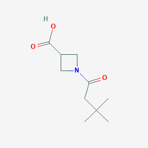 molecular formula C10H17NO3 B1487881 1-(3,3-二甲基丁酰基)氮杂环丁烷-3-羧酸 CAS No. 1340026-76-7