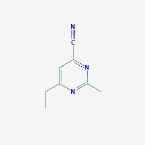 molecular formula C8H9N3 B14878824 6-Ethyl-2-methylpyrimidine-4-carbonitrile 