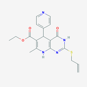 Ethyl 2-(allylthio)-7-methyl-4-oxo-5-(pyridin-4-yl)-3,4,5,8-tetrahydropyrido[2,3-d]pyrimidine-6-carboxylate