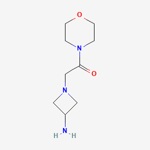molecular formula C9H17N3O2 B1487884 2-(3-氨基氮杂环丁-1-基)-1-(吗啉-4-基)乙烷-1-酮 CAS No. 1342220-32-9