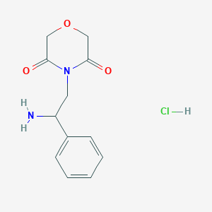 molecular formula C12H15ClN2O3 B14878909 4-(2-Amino-2-phenylethyl)morpholine-3,5-dione hydrochloride 