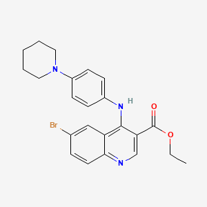 Ethyl 6-bromo-4-((4-(piperidin-1-yl)phenyl)amino)quinoline-3-carboxylate