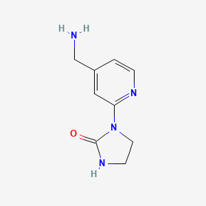 molecular formula C9H12N4O B14878998 1-(4-(Aminomethyl)pyridin-2-yl)imidazolidin-2-one 