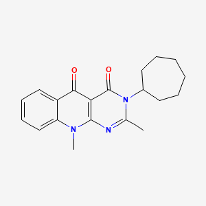 3-cycloheptyl-2,10-dimethylpyrimido[4,5-b]quinoline-4,5(3H,10H)-dione