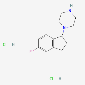 1-(5-fluoro-2,3-dihydro-1H-inden-1-yl)piperazine dihydrochloride